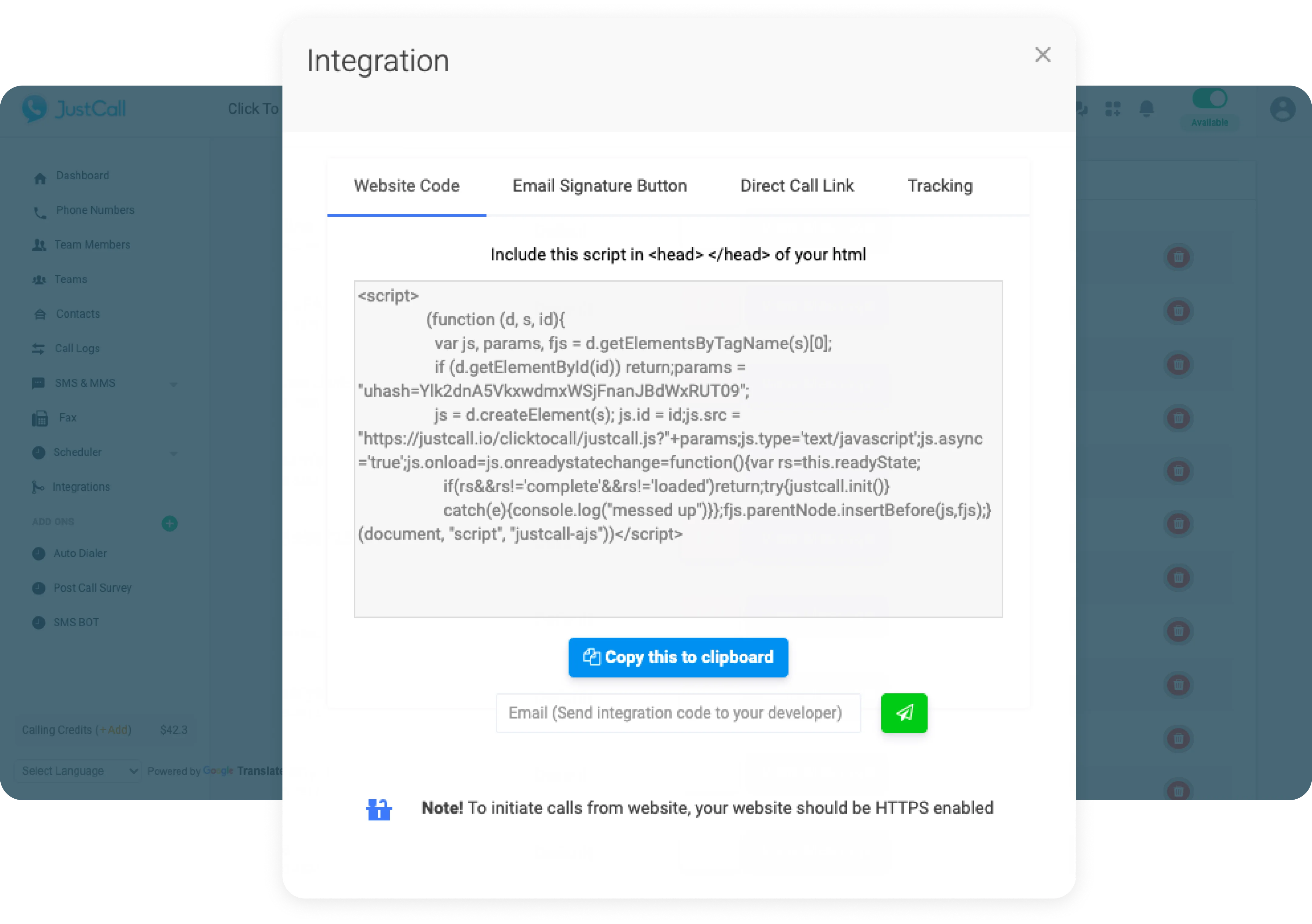 integration code