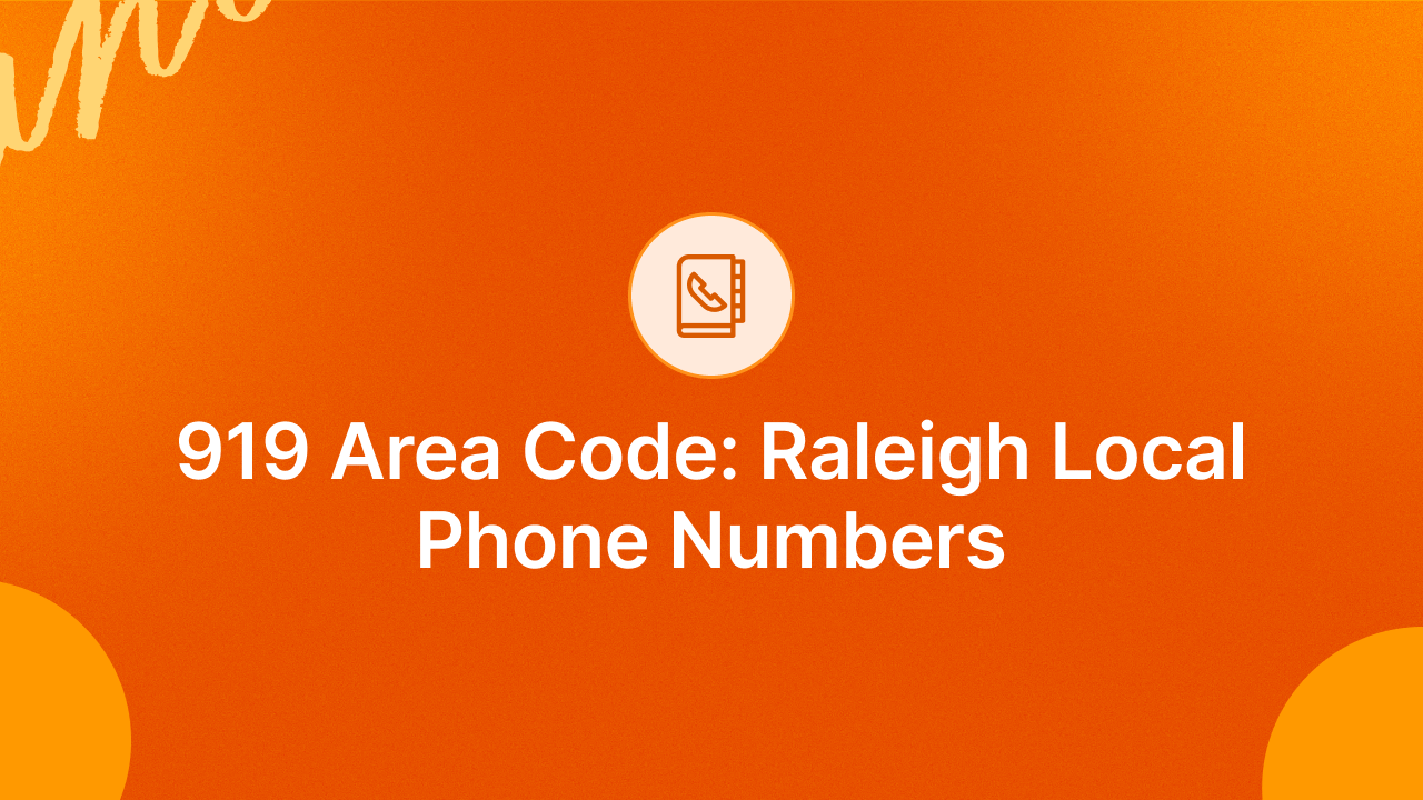 919 Area Code: Raleigh Local Phone Numbers