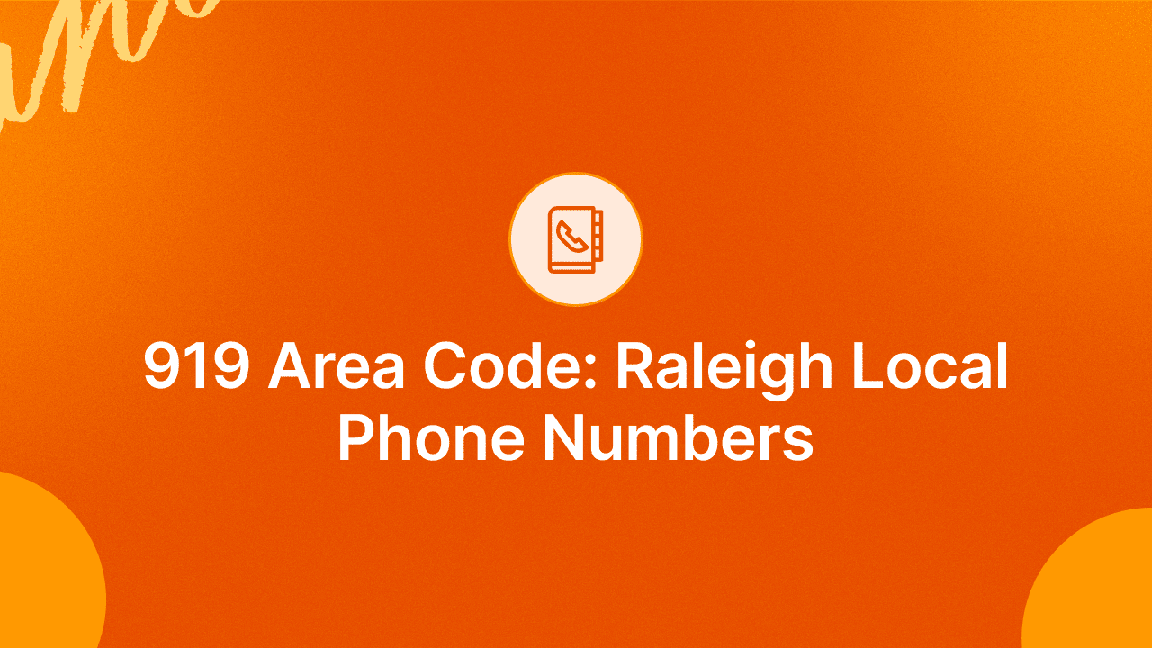 919 Area Code: Raleigh Local Phone Numbers