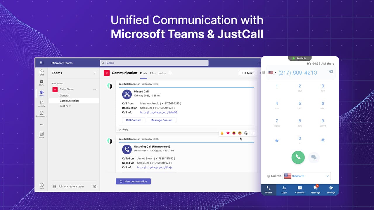 Streamlining Interactions with Microsoft Teams & JustCall Integration