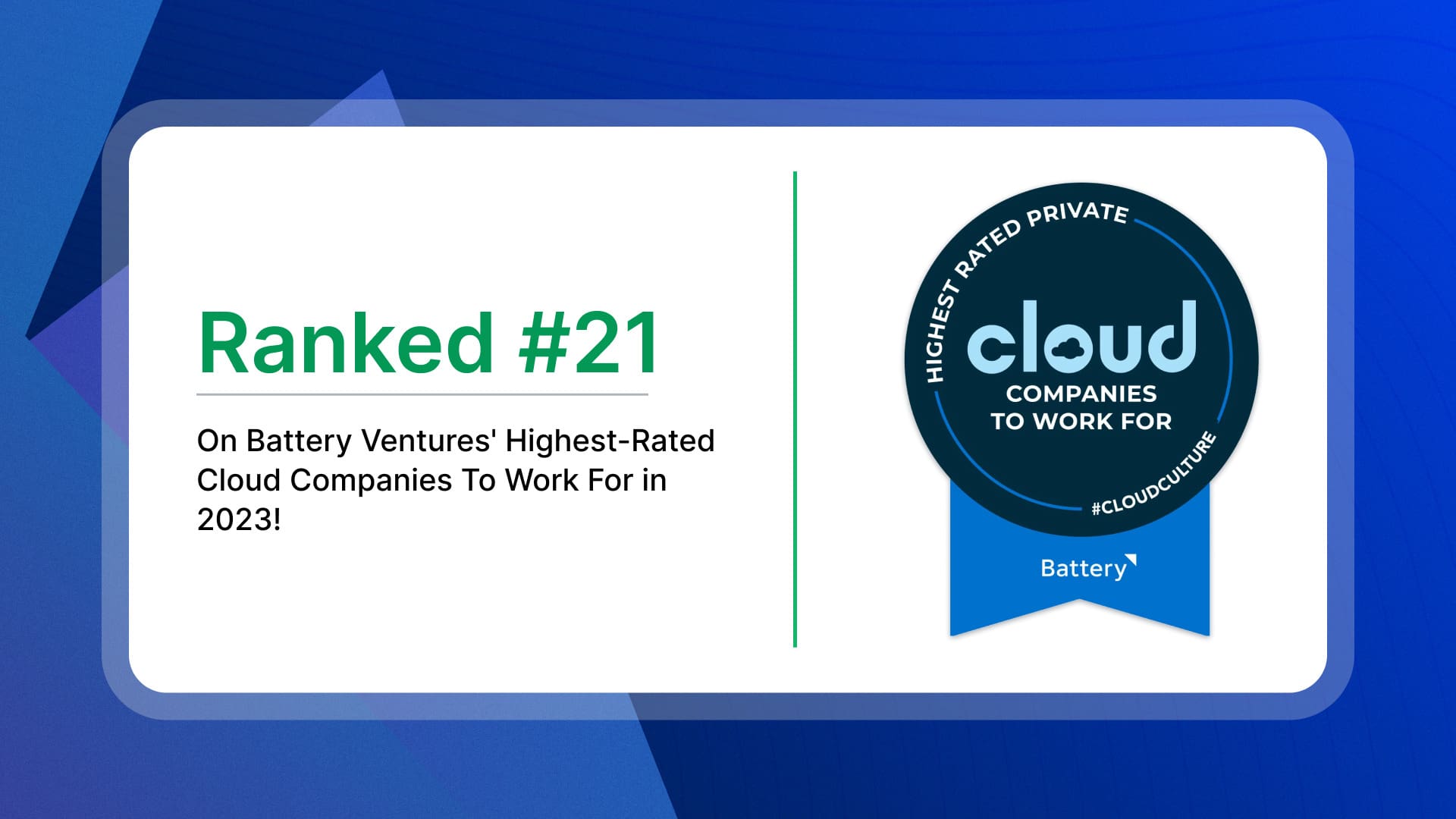 SaaS Labs Honored Among Battery Ventures’ 2023 Highest-Rated Cloud Companies To Work For!