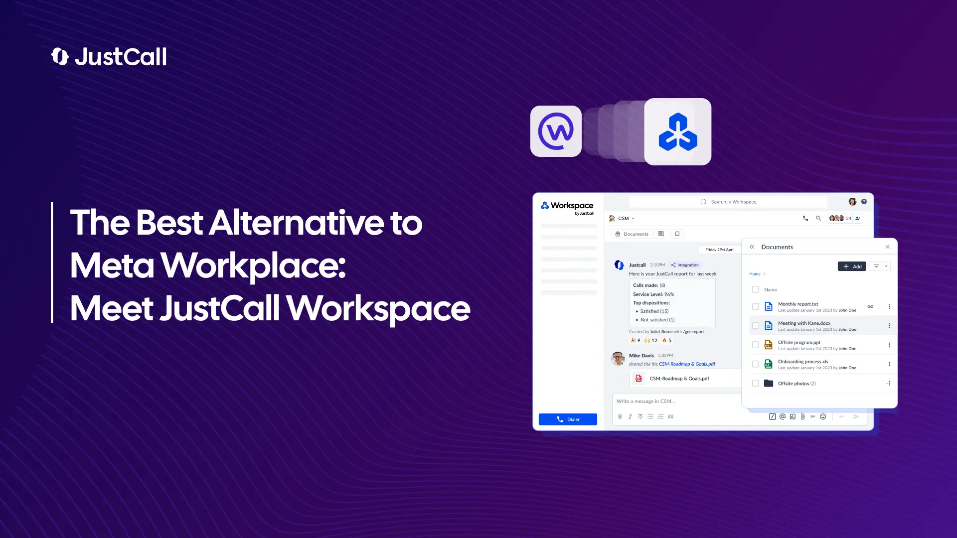 The Best Meta Workplace Alternative: Meet JustCall Workspace