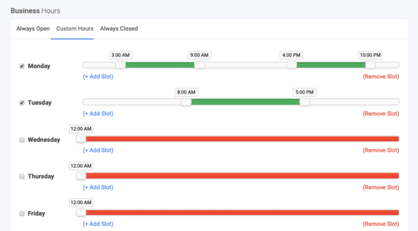 Set business hours for your call centers