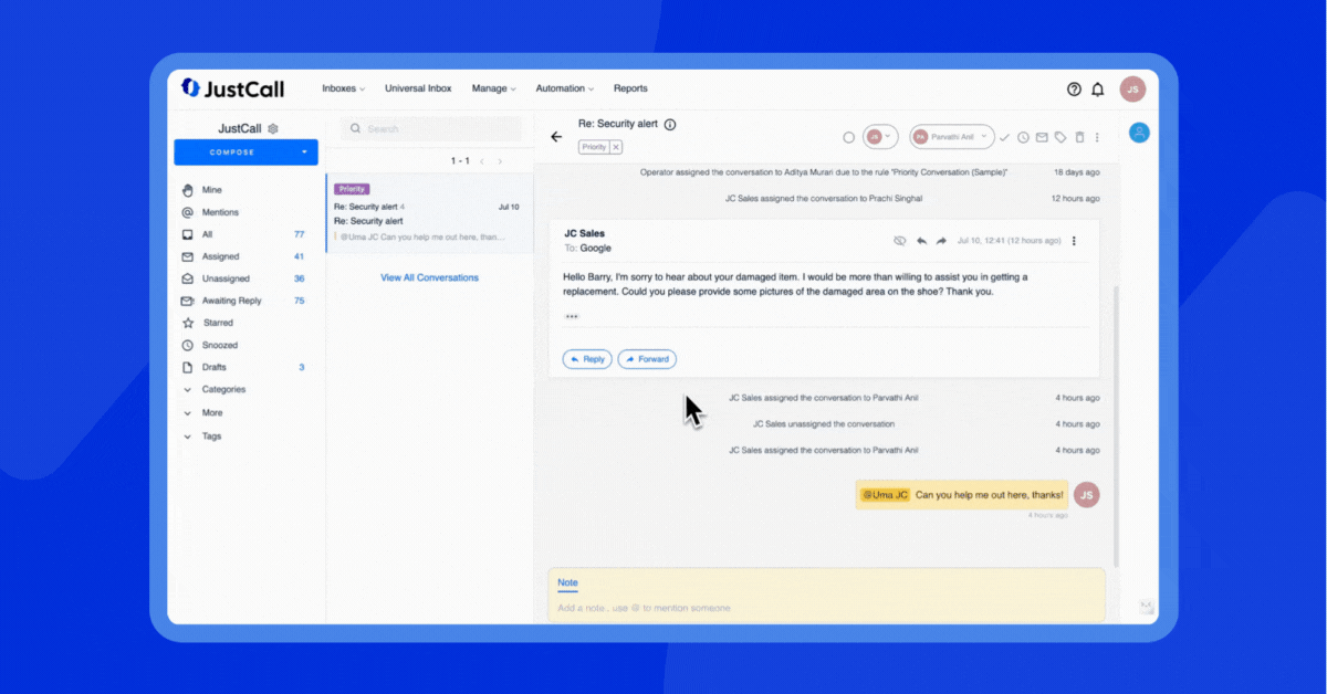 Use AI tone analysis to change the tone of your response.